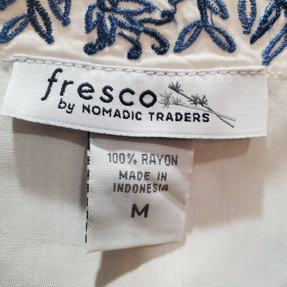 Fresco By Nomadic Traders Sleeveless Floral Embroidered Tank Top Medium - Picture 5 of 8